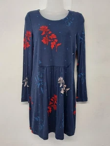 Joules Ladies Tunic Jersey Dress Size 10 Blue Floral - Picture 1 of 7