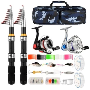 Telescopic Fishing Rod Reel Combo 2PCS 6.89FT Collapsible Fishing Pole Spinni... - Picture 1 of 7