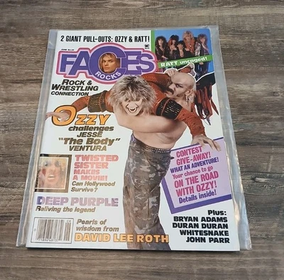 Metal Faces Rocks Magazine June 1984 Ozzy Osborne Jesse Ventura W/ Posters GOOD  - Image 1 of 4