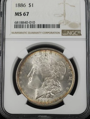 1886 MORGAN DOLLAR $1 NGC MS67 (40010) - Image 1 of 4