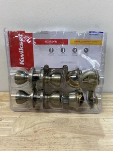 Kwikset 242T Tylo Manopola di ingresso in ottone e catenaccio confezione combinata - Foto 1 di 1