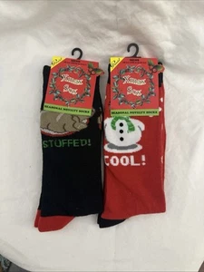 2 Pairs Mens Christmas Socks Novelty Socks Stocking Filler Xmas Gift Christmas - Picture 1 of 4
