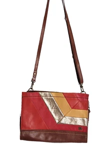 The Sak Womens Iris Demi Clutch Ruby Red Leather Shoulder Bag Crossbody Purse - Picture 1 of 7