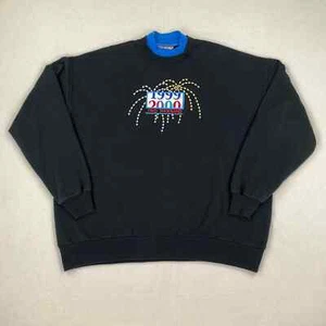 Vintage Millennium Sweatshirt Sz XL Black Double Collar Turn of the Century 2000 - Picture 1 of 10