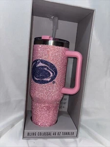 Bling Colossal Pink Penn State Nittany Löwen 46 Unzen Becher Reisebecher mit Griff - Bild 1 von 5