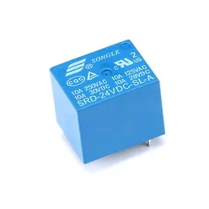 24V DC 10A 4-Pins Mini SONGLE Power Relays SRD-24VDC-SL-A T73 Blue PCB - Picture 1 of 2