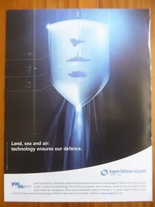 10/2007 PUB SAGEM SAFRAN DEFENSE SECURITE NAVIGATION VISION TRANSMISSION AD - Picture 1 of 1