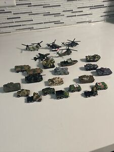 Micro Machines Military Lot of 34 Galoob Tanks Planes Copters Trucks Vehicles