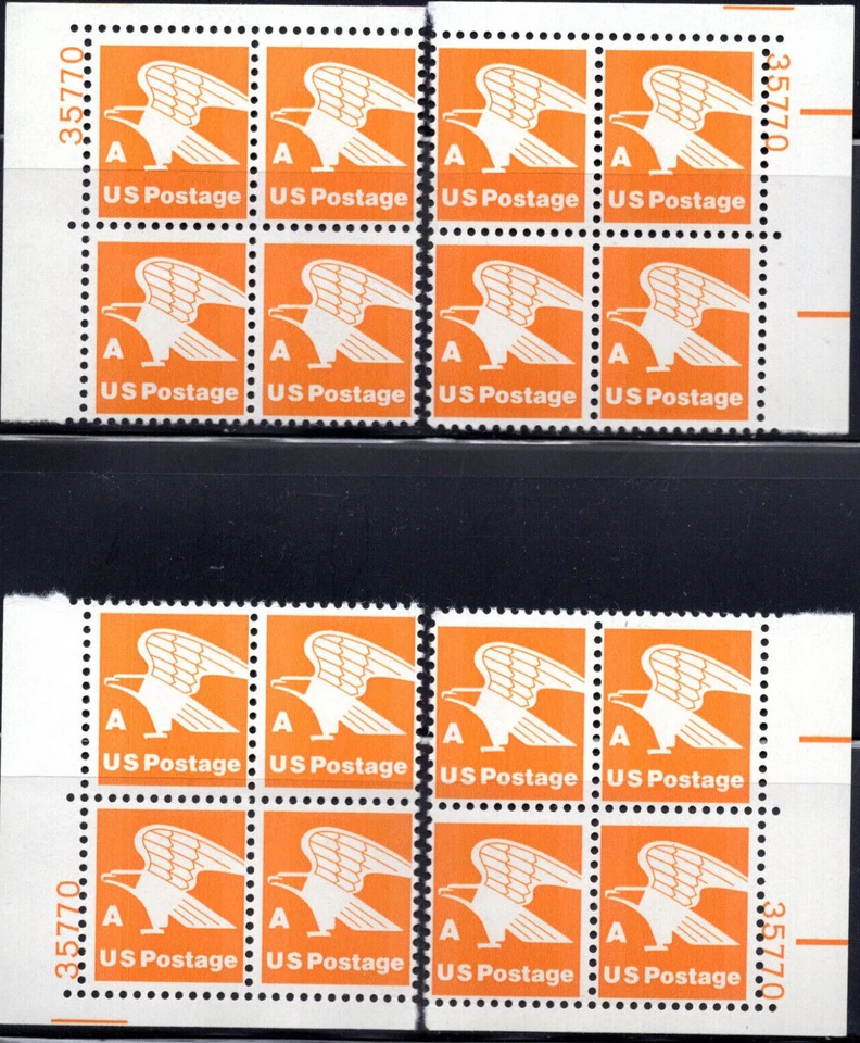 1735c 15 cent "A" Eagle #35770 Round Robin Plate Blocks of 4 x4 MNH Free Ship - Image 1 of 1