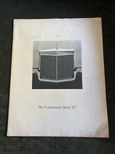 1972 Lincoln Continental Mark IV Large Deluxe Vintage Sales Brochure