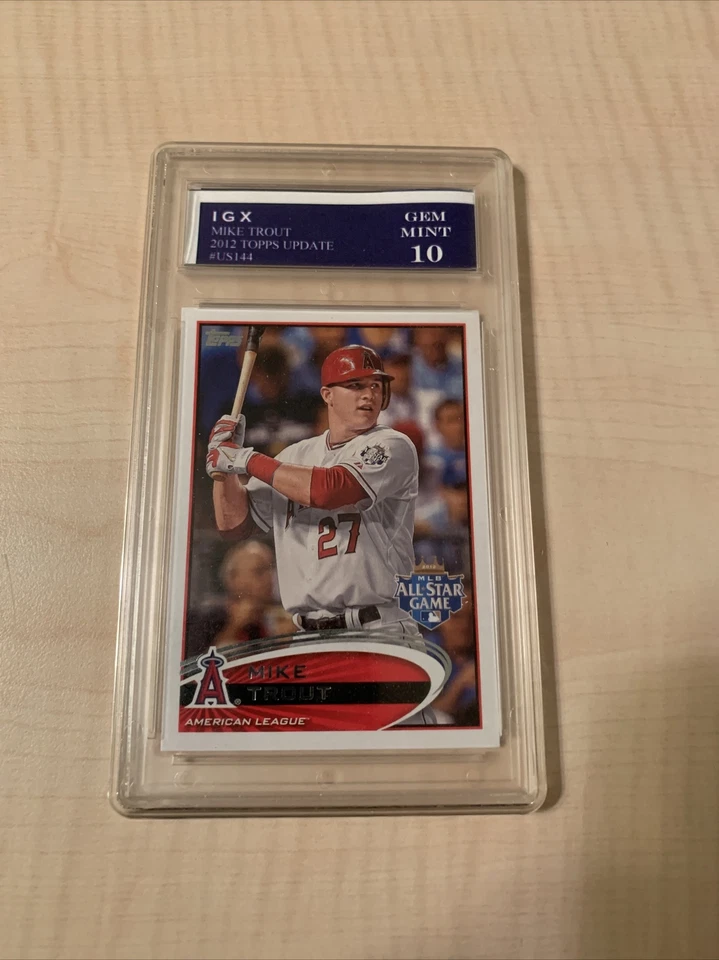 2012 Topps Update Mike Trout 2nd Year, First All Star #US144 IGX GEM MINT 10  - Image 1 of 2