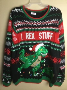 NUEVO CON ETIQUETAS HOLIDAY TIME FEO NAVIDAD SUÉTER I REX STUFF 3XL (54-56) - Imagen 1 de 9