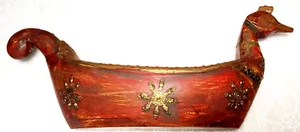 Ciotola anatra uccellino cigno ottone e rame 19" molo 1 rosso giallo India vintage 1984 - Foto 1 di 24