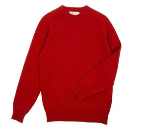 Klasyczne siodełko na ramię szetlandzki sweter z okrągłym dekoltem w szkarłatną czerwień - Zdjęcie 1 z 1