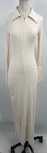 The Line by K Women's Long Sleeve Front Zip Vanilla CANDELA DRESS Size Medium - Picture 1 of 22