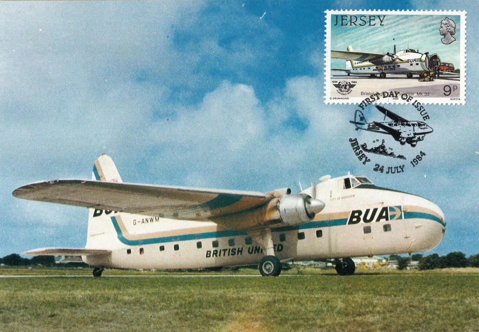 Bristol Type 170 Superfreighter MK 32 Military Transport 1944 FDC Card 1984 - Image 1 of 1