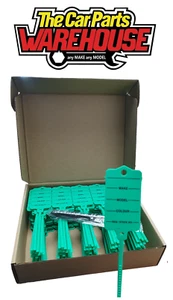 GREEN Plastic Key Tags x 200 Workshop Garage Self Locking Car Bike Sales - Picture 1 of 1