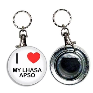 My Lhasa Apso I Love Heart Bottle Opener Round Key Ring (55mm) - Picture 1 of 2