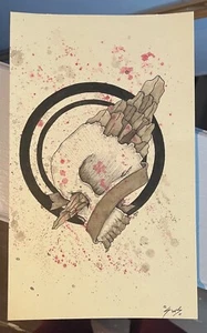 Macabre original art- rock formations in skull - Picture 1 of 2
