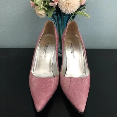 Tacones Dolce & Gabbana Vintage Rosa Croc ~ Talla 38.5 (8 EE. UU.) Foto 1 de 4