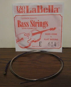 Bass Violin String - E & O Mari LaBella Rope Core Flat Wound E614 1990s Vintage - Picture 1 of 3