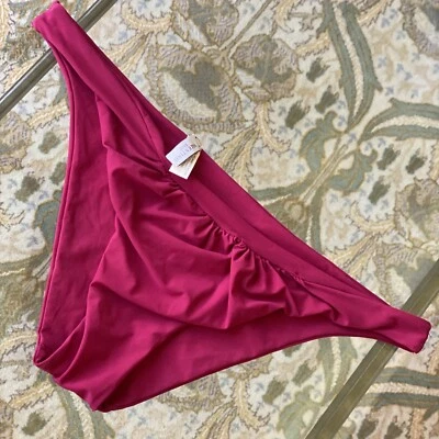 Bikini descarado vintage Valentino Italia parte inferior de natación 1 pieza talla 42 Y2K rosa fucsia Foto 1 de 4