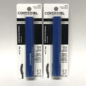Covergirl 3 in 1 Professional Mascara, .3oz Very Black 200 Curved Brush | 2 Pack - Picture 1 of 2