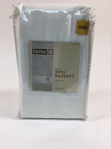 Home King Size maßgeschneiderter Bettrock weiß Baumwolle neu 15 Zoll Tropfen - Bild 1 von 3