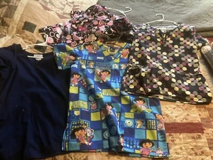 Scrub tops Assorted lot of 4 Extra Small size Free Shipping - Picture 1 of 6