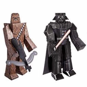 Star Wars Blueprint 12" Paper Craft 2pc Set Darth Vader Chewbacca Toy New - Picture 1 of 7