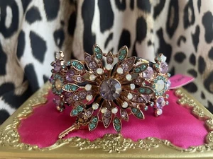 Betsey Johnson verzaubertes Garten Lavendelblau Blume Rosegold klappbares Armband - Bild 1 von 8