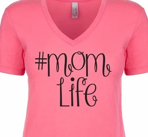 #MOM LIFE Mama Mommy #1 Mom Love Superwoman Does it all Women's V-Neck T-Shirt - Picture 1 of 8