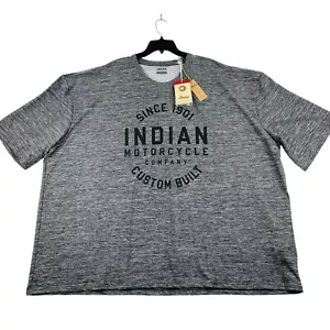 T-shirt moto indiana nuova con etichetta uomo taglia 5XL grigia maglietta performance morbida leggera - Foto 1 di 13