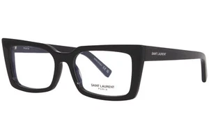 Saint Laurent SL-554 001 Eyeglasses Women's Black Full Rim Rectangle Shape 54mm - Picture 1 of 7