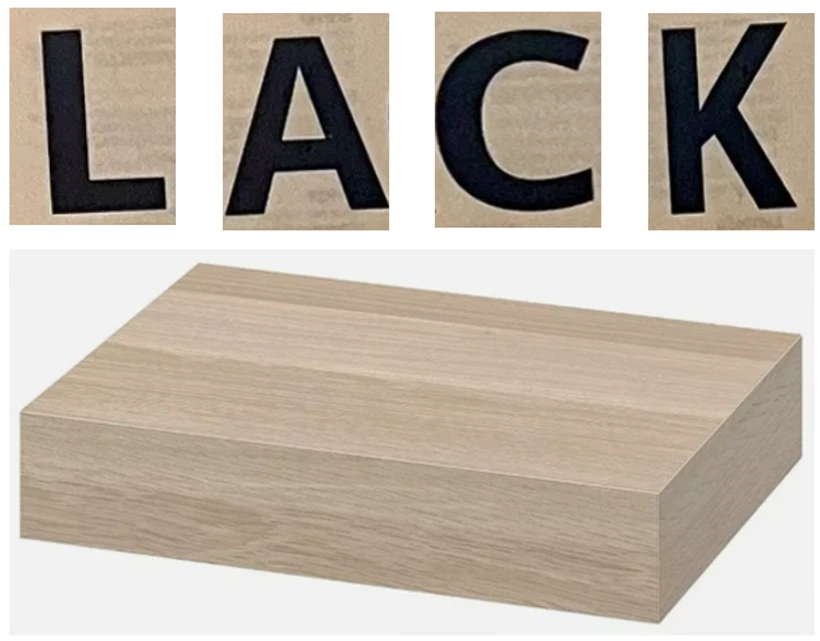 IKEA Lack Wall Shelf White Stained Oak Effect 604.310.73