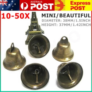 10-50x Vintage Bronze Jingle Bells 8mm For Making Wind Chimes Dog Potty Training - Picture 1 of 9