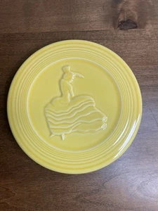 Neu nicht mehr produziert Fiesta Ware 6" Dancing Lady Untersetzer Kochplatte sonnenblumengelb - Bild 1 von 4
