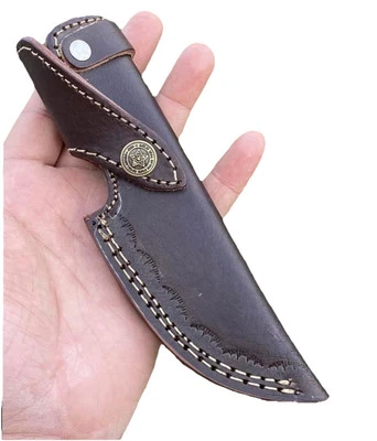 Cuchillo de hoja fija hecho a mano personalizado funda de cuero cinturón funda de transporte Foto 1 de 2