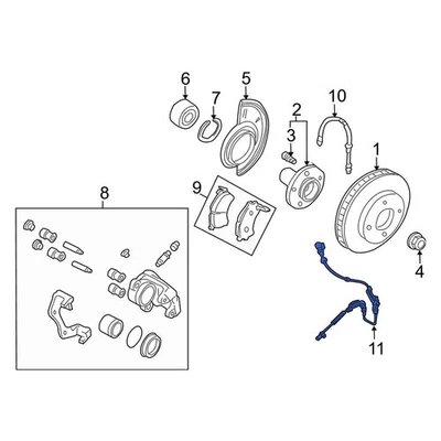 For Mazda Tribute 2009-2011 Mazda ZZD243701 Front Left ABS Wheel Speed Sensor Foto 1 de 2