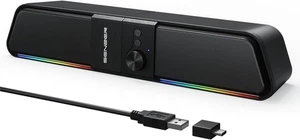 SENZER CS20 2 in 1 Bluetooth Computer Speakers for Desktop, USB Plug & Black  - Picture 1 of 9