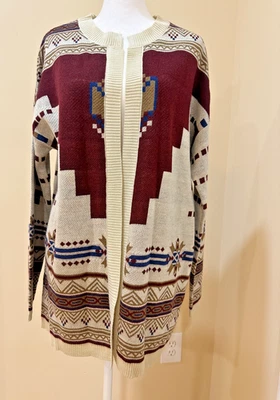 Cárdigan SKIES ARE BLUE Patrón Azteca Occidental Frente Abierto Talla XS  Foto 1 de 4