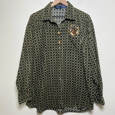 Camisa De Colección Años 90 Disney Pooh Hombres Pana Abotonada XL Tostada Geométrica Tigger Foto 1 de 4