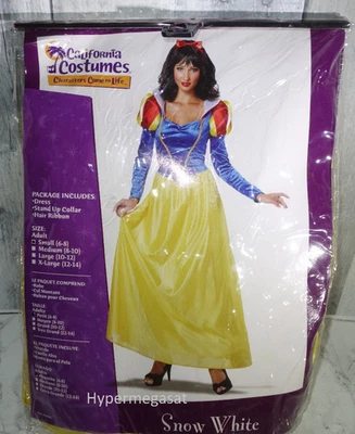 Classic Snow White Storybook Fairy Tale Halloween Costume Dress Adult S 6-8 - Image 1 of 4
