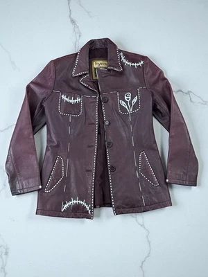 Vintage cycle hand-painted leather jacket - Image 1 of 4