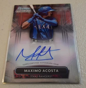 MAXIMO ACOSTA 2022 BOWMAN STERLING PROSPECTS AUTO SIGNED RANGERS MARLINS ROOKIE - Picture 1 of 2