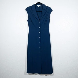 Abito midi Rihoas blu navy con bottoni taglia S nuovo - Foto 1 di 7