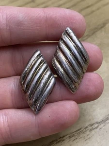 Vintage Estate 925 Sterling Silver Signed Mexico Taxco Clip On Earring - Picture 1 of 2