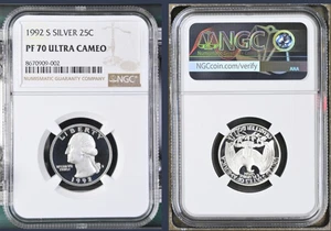 1992-S Washington Silver Proof Quarter NGC PF70 ULTRA CAMEO *fresh slab* - Picture 1 of 1