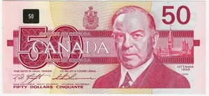 Canada 50 Dollars 1988 Au+ "FHU" Knight Thiessen BC-59c P 98c - Picture 1 of 2