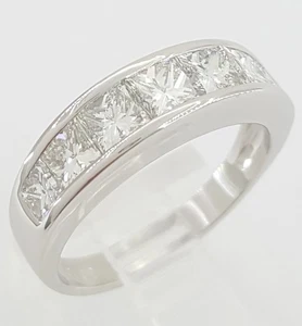 Princess Diamant Kanal Set Platin Ehering 1,7 ct Einzelhandel $4K - Bild 1 von 7